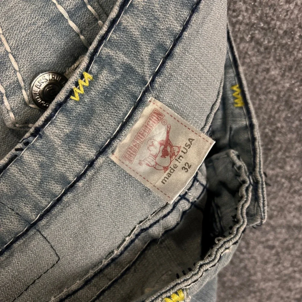 True Religion Skinny Jeans women 32 Blue Distressed Made In USA